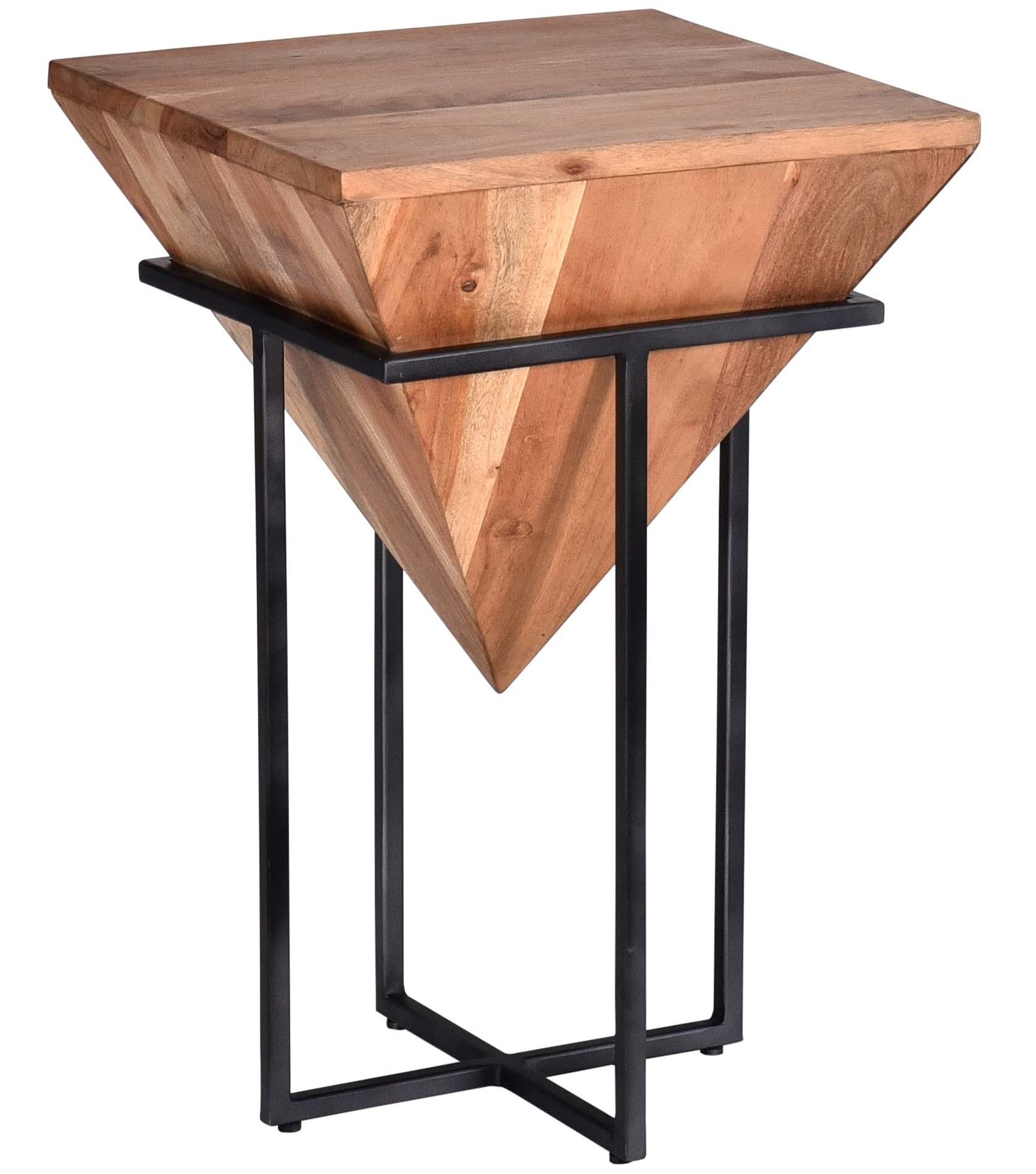 Progressive Furniture Layover Accent Side Table, Tan/Black